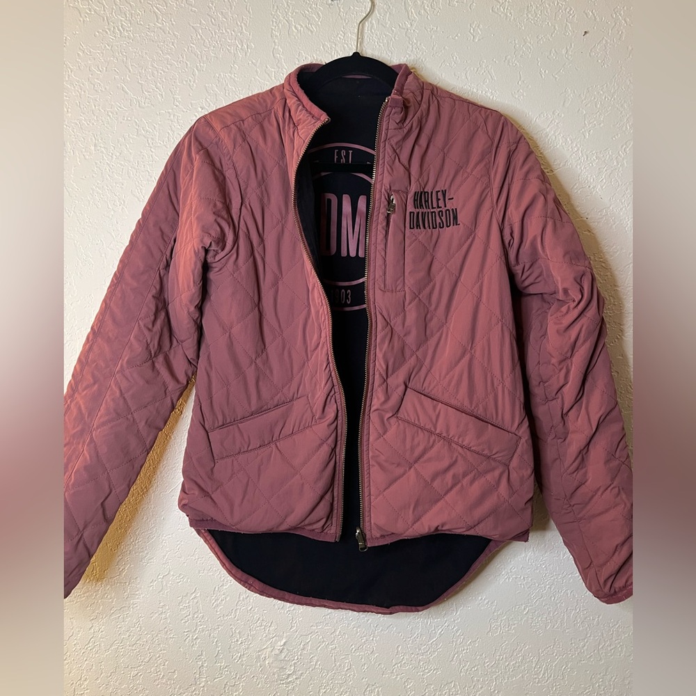 Harley-Davidson Quilted Jacket in Dusty Rose reversible